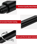 Close-up of X Brace Stabilizer Rear Cross Stand Mounting Bracket for RV with metal material and wire lock pins