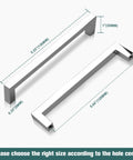 5 Pack Polished Chrome Cabinet Pulls Solid Zinc Alloy Drawer Pulls, square bar, 136mm length, 28mm height, 9mm width