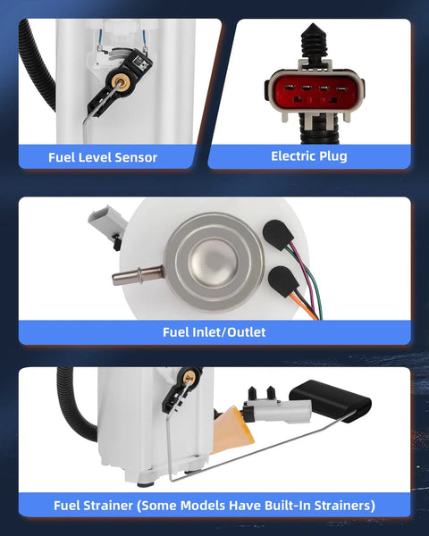 Dodge Dakota Fuel Pump Assembly Replacement For 2000-2003 2.5L L4 3.9L V6 4.7L V8 Crew Cab Pickup 24 Gallon Tank parts