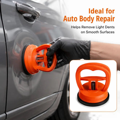 2026 Upgraded Car Dent Repair Kit, 3 Pack Dent Puller Set, Beefed Up Heavy Duty Paintless Dent Removal Tools For Your Car Body, Glass Lifting, Tile Pulling, Sheet Metal And Moving Objects orange suction dent puller on car door