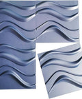 Navy Blue 3D Wall Panels PVC Slim Wave Covers For Interior Decor, waterproof and fire resistant, showing wave texture design