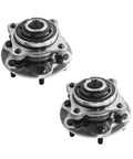 Pair Of Front Wheel Hub Bearing Assemblies For 2003 2019 Toyota 4Runner RWD Fits L4 Two Point Seven Liter V6 Four Point Zero Liter And V8 Four Point Seven Liter With No Hassle Install And A 100 Percent Fit, front view of metal assemblies