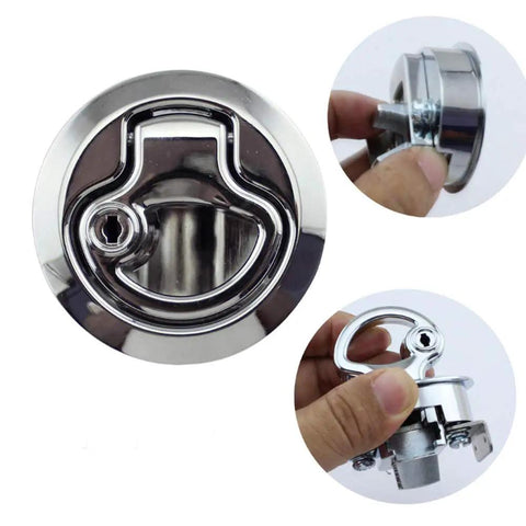 Two Pack 2 Inch Flush Pull Slam Latch With Key Lock For Boat Deck Hatch Doors Marine Use Heavy Duty Durable Stainless Steel
