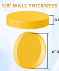 4 Inch Tpu Dust Collection End Cap With Dual Seal Ring For Airtight Vacuum Performance, yellow TPU cap showing dimensions and 1/8" wall thickness.