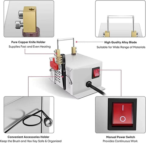 Compact Electric Rope Cutter For Webbing And Fabric Fast One Click Cutting And Sealing Hot Knife Tool with copper holder