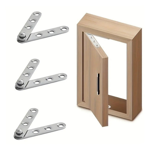 Heavy Duty 360 Degree Concealed Cabinet Hinges Set In Stainless Steel Flush Mounted Design for Cabinets and Doors Six Pack