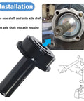 Tough As Nails Heavy Duty Steel Axle Shaft Seal Installer for 1998 to 2004 Ford F250 F350 F450 F550 4X4, installation steps shown.