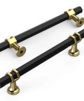 Matte Black and Gold Cabinet Pulls for Kitchen and Bathroom, 5 Inch Center to Center 128mm, 10 Pack Drawer Handles, Modern Cabinet Hardware ZH0091 Amerdeco