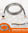 46092000 Pull Out Spray Hose For Kitchen Faucets 59 Inch Chrome Replacement, fits Grohe Alira Ladylux Eurodisc, 23mm 15mm connectors