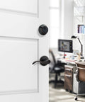Entrance Lever Door Handle Set With Reversible Lever For Right Or Left Handed Doors Includes Single Cylinder Deadbolt And Keyed Alike