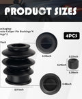 4Pcs Rubber Brake Caliper Slide Pin Bushing Kit dimensions with boots and rings for Honda vehicles