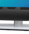 Clamp-on monitor mount for Plug And Play USB Computer Speakers For Desktop PC And Laptop Tiny Monitor Soundbar With Deep Bass That Cranks Up Loud Wired External Speaker USB C Ready Works With Windows Mac Chrome Linux.