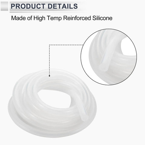 High Temp Silicone Vacuum Hose For Automotive Use, Ten Feet Long, One Quarter Inch Inner Diameter, Eleven Millimeter Outer Diameter