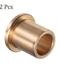 Two Pack Bronze Flange Bearing Sleeves 15mm Bore 21mm OD 25mm Flange Thickness Self Lubricating Bushings For Heavy Duty Industrial Machinery And Equipment Durable Quiet Wear Resistant, 2 pcs