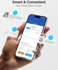 Hand holding smartphone displaying app control for Smart Countertop Ice Maker Portable Ice Machine With Self Cleaning Quick Ice