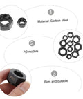 10-Piece Broken Nut Remover Set And Bolt Extractor Tools For Stubborn Nuts And Rusty Bolts, carbon steel, various sizes