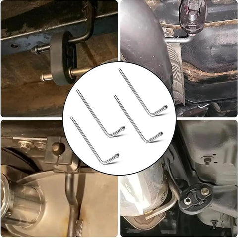 Universal 90 Degree Bend Exhaust Hanger Rods With Weld Bracket Kit Fit Most Cars, Perfect For DIY Mods To Stabilize Pipes And Kill Extra Vibration Noise Like A Pro