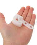 White Plastic Refrigerator Door Stopper Hook Replacement Catch To Keep Fridge Secure And Fresh Prevent Swinging Universal Fit For Most Freezer Frige Latch Brackets You Need For Kitchen Essentials Today in a hand.