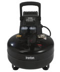 Portable 3 Gallon Air Compressor 0.3 HP 110 PSI Max Pressure Oil Free Pump with pressure gauges and fold down handle.