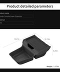 Tesla Model Y Lower Center Console Juniper Standard Version 2025 2026 Storage Organizer Tray TPE Black Flexible Stain Resistant