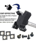 Top Shelf 1/2 Inch Shank Slab Flattening Router Bit With Massive 3 Inch Cutter and Reversible Carbide Inserts For CNC Spoilboard Surfacing Plus Zero Hassle Wood Planing Jobs, showing cutter and screws.