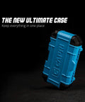 Blue storage case for the 1/4 Inch Drive Universal Socket Set, 5-15 Millimeter Metric, 12-Piece, shown closed on a dark background.