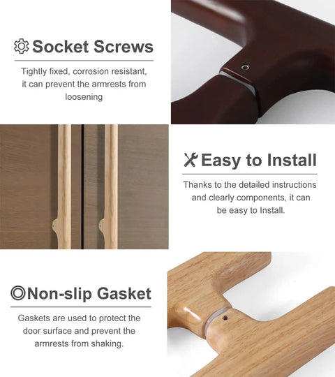 Features of Two Sided Wooden Door Pull Handle For Front And Back Doors And Yard Gate, Beefy Heavy Duty Grip, 100cm Brown Finish