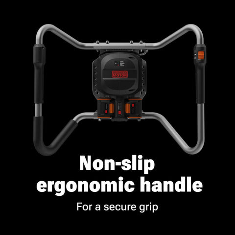 Go-To 40V Cordless Brushless Earth Auger With 8-Inch Bit, non-slip ergonomic handle, garden post hole digger grip detail