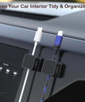 Magnetic Cable Organizer Kit 10 Pack For Desk Home And Office Must Have Adhesive Cable Clips Wire Keeper mounted in car