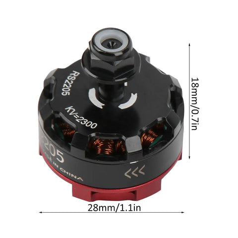 2300KV Brushless Motor ESC Combo for RC Drones with Aluminum Alloy Frame, close-up of 2300KV motor dimensions 28mm x 18mm