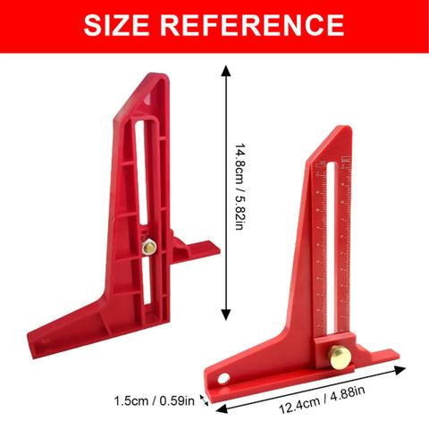 Precision ABS Aluminum Alloy Height Gauge For Woodworking Projects With Sturdy Construction Preventing Deformation And Dings Plus Easy To Read Accurate Measurements Up To Plus Or Minus Zero Point One Centimeters For Pros, size reference with measurement markings.