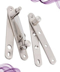 Detachable Wood And Stainless Steel Pivot Hinge with upper and lower metal hinges in silver finish for modern doors