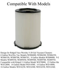VF4000 Replacement Filter For Ridgid And Husky Wet Dry Vacuums 5 To 20 Gallon Vacuums 2 Pack displayed against compatibility list