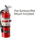 Hardcore Five Pound ABC Fire Extinguisher For Vehicle Marine Home Use With Refillable Dry Chemical Agent Mounting Bracket UL Listed USCG Approved Chrome Finish with wall mount.
