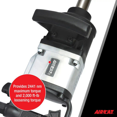 Heavy Duty 1 Inch Straight Impact Wrench Featuring A Pinless Hammer Mechanism And Eight Inch Extended Anvil Delivers Two Thousand Foot Pounds Of Badass Torque Built Like A Rock Solid Workhorse For Professional Garage Shops