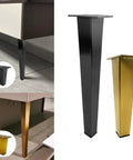 Black and gold metal furniture legs for Stainless Steel Sofa Legs For DIY Furniture Replacement Heavy Duty Metal Feet For Couch Chair Wardrobe Or Cabinet Support With Screws Adjustable Height Sleek Modern Style For Home Improvement
