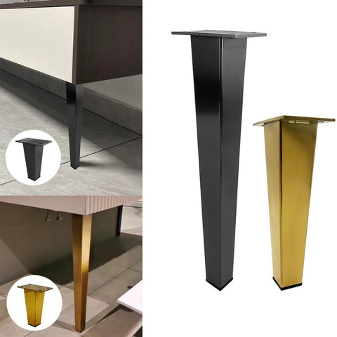 Black and gold metal furniture legs for Stainless Steel Sofa Legs For DIY Furniture Replacement Heavy Duty Metal Feet For Couch Chair Wardrobe Or Cabinet Support With Screws Adjustable Height Sleek Modern Style For Home Improvement