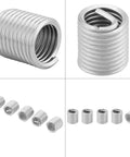 100 Pack Stainless Steel Helical Thread Inserts M8 X 1.25 2D Length For Helicoil Repair, SS304 Coil Wire Inserts, close-up view