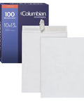 Self Sealing Tyvek Mailers Built Tough For Real Shipping Protection, Lightweight 14 Lb DuPont Material, Moisture And Tear Resistant 10x13 White Catalog Envelopes, 100 Pack visible with packaging box