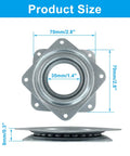 Heavy Duty 2 Pack 3 Inch Lazy Susan Turntable Smooth 360 Ball Bearing Rotation Galvanized Steel dimensions and detail view.