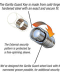 Illustration of Acorn Gorilla Guard Wheel Locks 12mm x 1.50 Thread Size Four Pack With Key And Dual Hex Keys mechanism and design