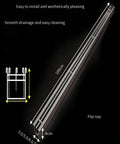 Diagram of a Stainless Steel Trench Drain System For Patios And Walkways, shown with dimensions for outdoor use.