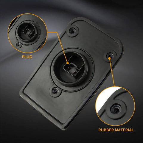 Back view of LED Side Marker Lights For Volvo VNL Trucks 2018 2019 2020 2021 2022 2023 12V Waterproof DOT Approved 2 Pack showing plug and rubber material.