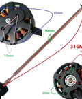 Brushless RC Boat Motor For 2-4S Power Underwater Thruster Kit With 3 Blade Propeller High Torque Propulsion System dimensions