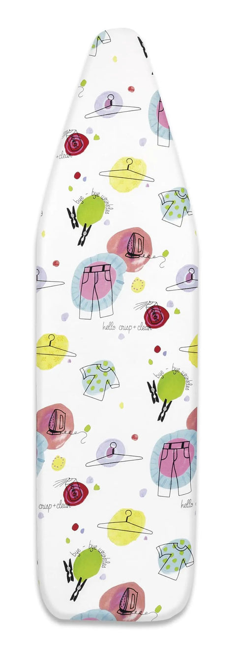 Decorative Pad-Elements Ironing Board Cover with illustrations, tailored nose pocket, scorch-resistant surface