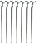 Beefy Heavy Duty 9 Inch Tent Stakes Eight Pack Galvanized Steel Ground Anchors for tents tarps inflatables garden edging and yard setup