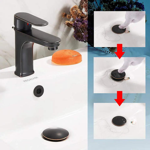 Vessel Sink Drain With Pop Up Stopper And Detachable Basket Strainer No Fuss Anti Clog Drain Assembly With Overflow Oil Rubbed Bronze Finish