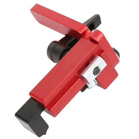 Durable Alloy Steel Type 75 Miter Track Stop for Woodworking Pro Grade Length Limit Device, red alloy steel construction