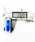 1pcs 15 * 15 * 40mm Square Column Water Level Meter Spirit Level Bubble next to caliper measuring 17.29mm.