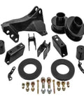 Heavy Duty 2.5 Inch Front Leveling Kit With Track Bar Relocation Bracket For 2011 To 2020 Ford Super Duty F250 F350 4wd Trucks parts including brackets and spacers.